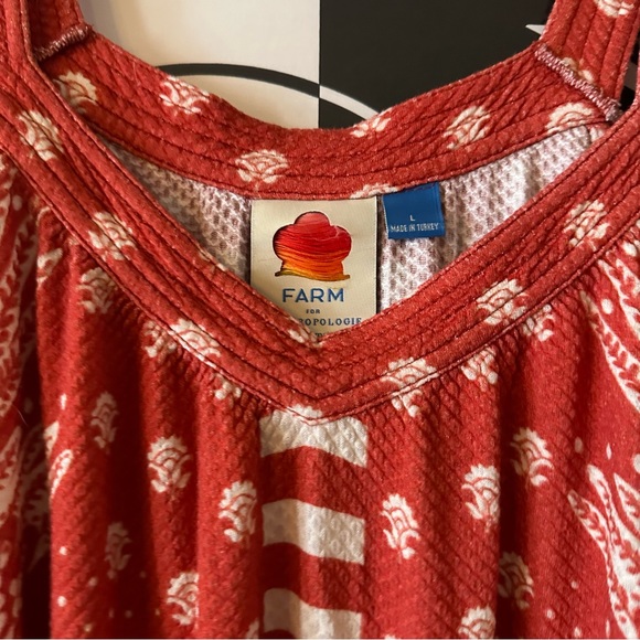 Farm Rio Red and White Print Knit Dress size L - Picture 6 of 10